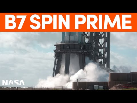 Booster 7 Multi-Engine Spin Prime Test | SpaceX Boca Chica