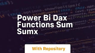 power bi dax functions sum sumx