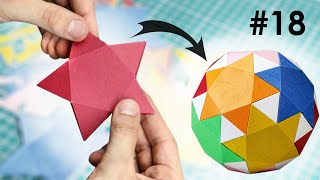 18.  BEAUTIFUL paper BALL from stars // The  snub dodecahedron // paper model