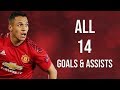 Alexis sanchez  all 14 goals  assists for manchester united 