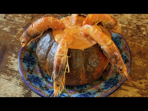 Zucca ripiena di gamberi (Camarão na moranga)