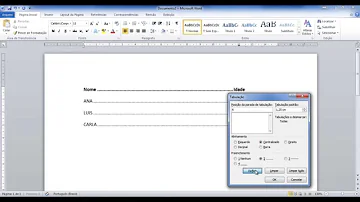 Como fazer a tabulação no Word?
