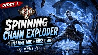[PoE 2] Spinning Chain Exploder Monk Update 2 ⚡ Insane AoE & Boss Damage (0.5)