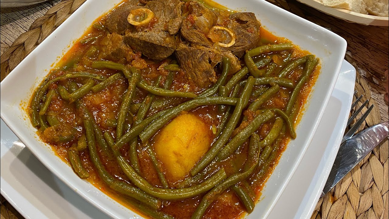 أسرع وألذ طريقة لتحضير لوبيا ماشطو بلحم الغنمي وأكدولي على التغماس👌Haricots verts un délice
