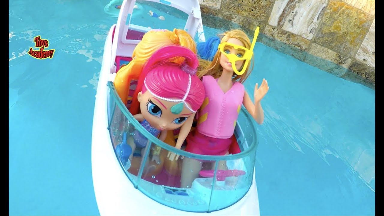 barbie dolphin magic ocean view boat playset