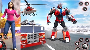 Rescue Robot Car Transform-Fire Truck Robot Games-Android Gameplay-#gameskillswithstyle#robotgames
