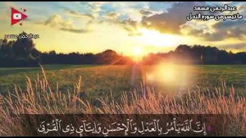 القارئ عبدالرحمن مسعد ما تيسر من سورة النحل 💛✨