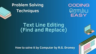 Text Line Editing Algorithm explained in Tamil |Find and Replace a pattern Python code