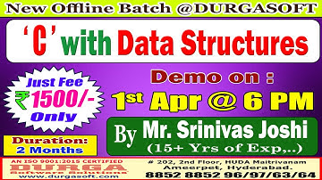 C with Data Structures Offline Training @ DURGASOFT