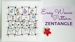 Easy basket weave Zentangle pattern || Tangle pattern || Easy step by step Zentangle for beginners