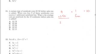 ACT Test 3 Math. Question 11.