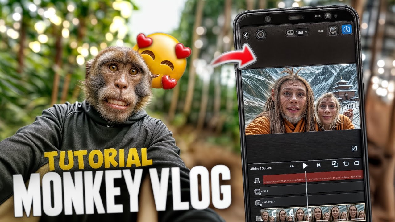Tutorial Vlog Easy Way to Edit Monkey Vlogs Like a Pro on Mobile 📱🐒 | Viral Tutorial ...