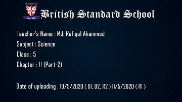 Class: 5  Subject : Science  Chapter : 11 (Part-2)