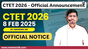 CTET 2026 Exam Date Out 📢 | 8 February 2026 | Official Notice by CBSE | Full Details by Abhishek Sir