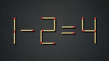 Turn the wrong equation into correct 1 - 2 = 4, Matchstick puzzle