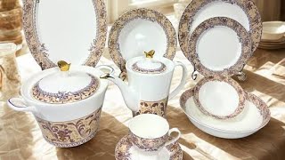 Luxury 61 Pcs Super Bone China Dinner Set ✨ Premium Quality | Complete Family Dining Set 🍽️”