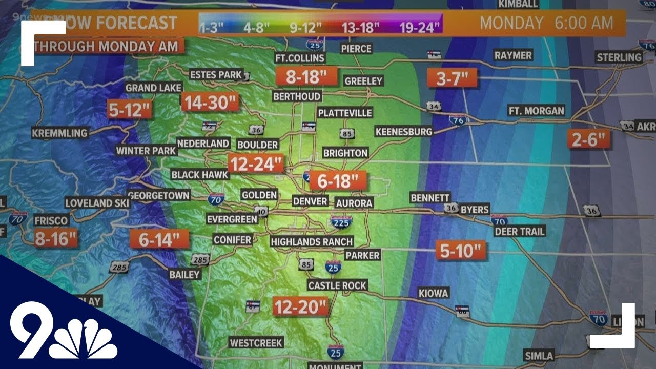 Snow still coming down in Denver metro, Front Range Sunday afternoon ...