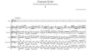 Telemann - Flute Concerto in D Major, TWV 51:D1
