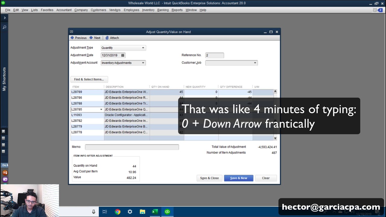 Fix Messy Inventory In Quickbooks Desktop (Zero It All Out)