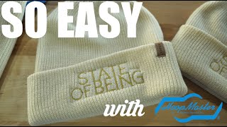Embroidering Beanies with the mighty hoop freestyle arm