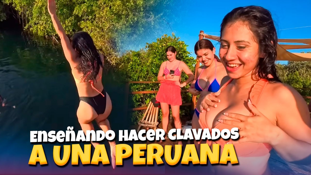 Bessy enseña a la Chica Peruana como hacer Clavados. Mira lo que camarón prometió a Gaby si se tira😮