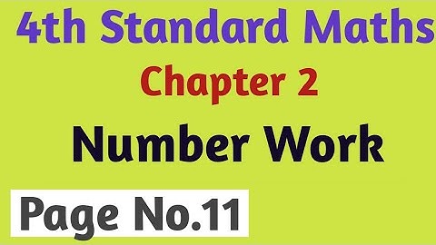 Number Work 4th std | Page No.11 | 4th standard maths chapter 2