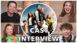 THE FAMILY PLAN Funny Cast Interview | Mark Wahlberg, Michelle Monaghan, Van Crosby, Zoe Colletti