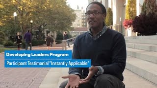 Developing Leaders Program: Participant Testimonial “Instantly Applicable”