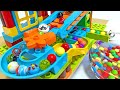 Water and Glass Sound ASMR Colorful Block x Water Marble Run Race