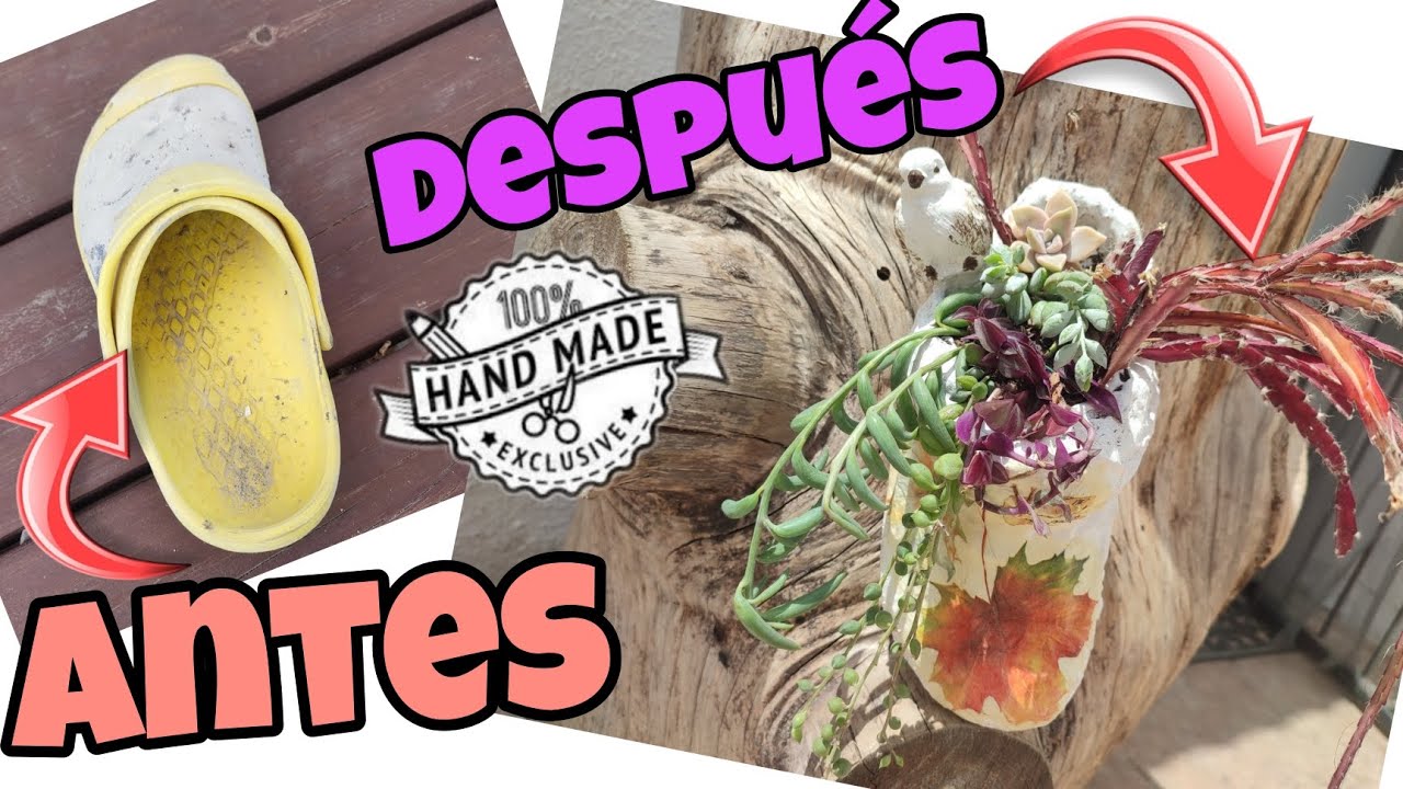 COMO hacer MACETAS de cemento RECICLANDO zapatos viejos