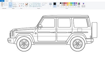 How to draw Mercedes G Wagen in computer using Ms Paint | Mercedes G Wagen Drawing.