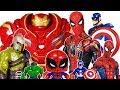 Thanos Gauntlet vs Avengers Go~! Spider Man, Iron Man, Hulk, Captain America, Hulkbuster