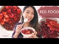 Eating Only RED FOOD for 24 Hours 🍎🍅🍓 *still hungry*