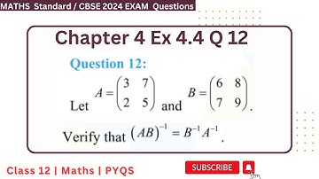 Class 12 Ex 4.4 Q 12 Math | Determinants | Q12 Ex 4.4 Class 12 Math | ex4.4 q 12 Class 12 Math