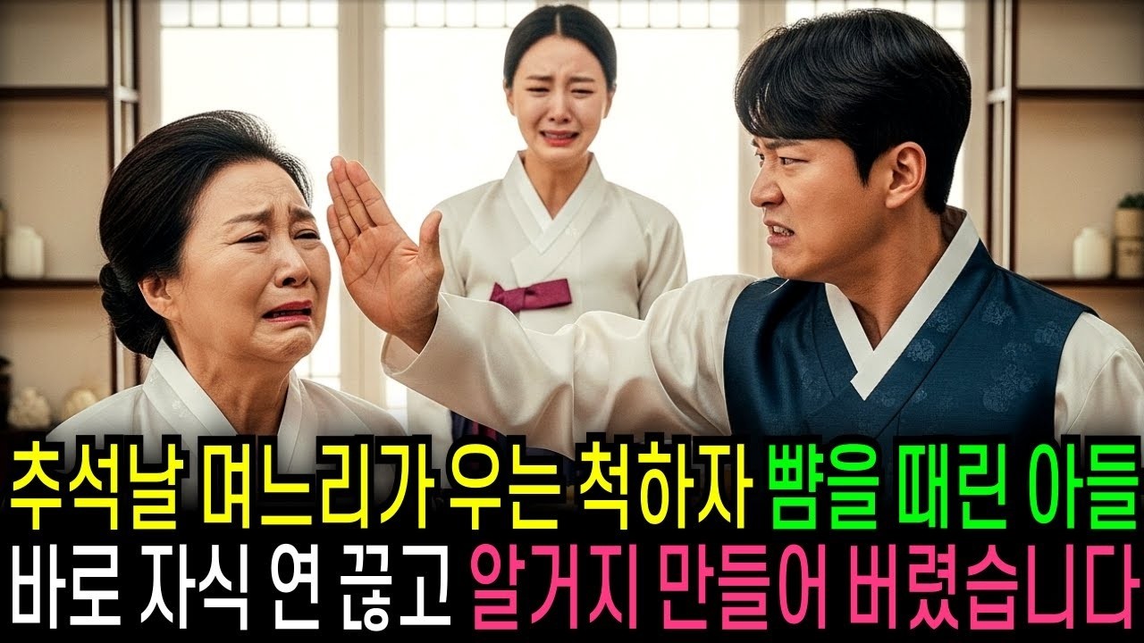 추석날 며느리가 우는 척하자 뺨을 때린 아들 바로 자식 연 끊고 알거지 만들었습니다                                   반전사연   오디오북   사연