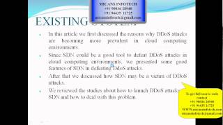 Distributed Denial of Service Attacks in Software-Defined Networking with Cloud Computing
