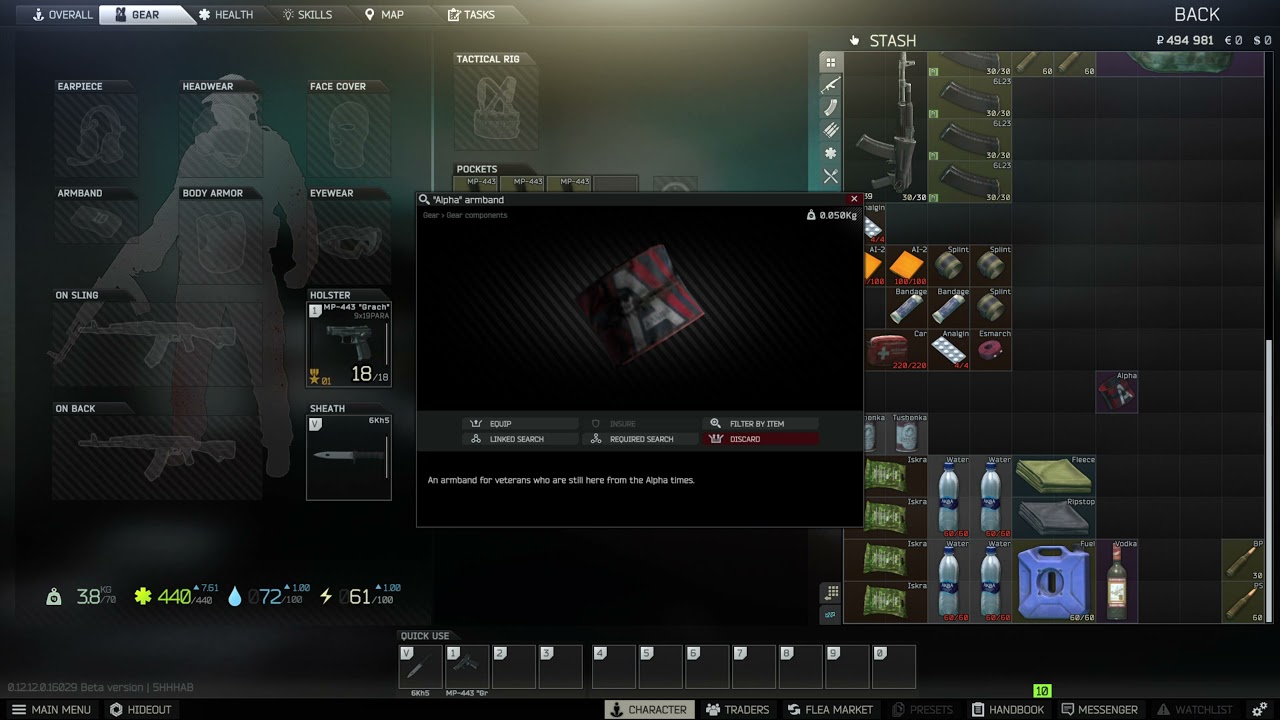 Tarkov New "Alpha" armband YouTube