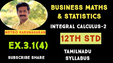 12th Std BM Ex.3.1(4) Find the area bounded by the line y= x, the x axis, and ordinates x=1,x=2