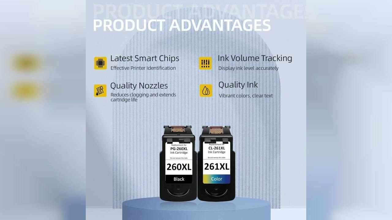 Review: PG-260XL CL-261XL Ink Cartridge Compatible for Canon 260 and 261 Ink Cartridges Compat...