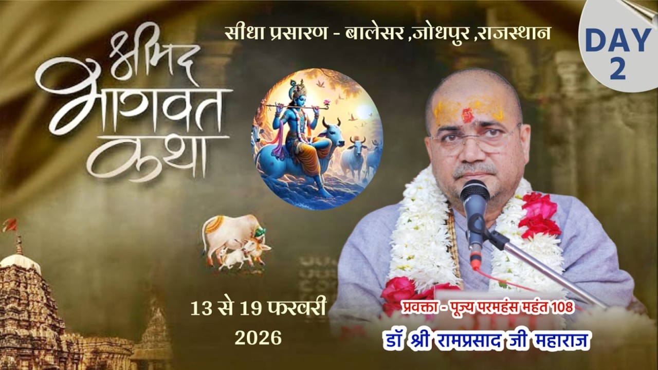 DAY 2 - श्रीमद भागवत कथा  !! परमहंस डॉ.श्री रामप्रसाद जी महाराज !! श्री गुरु जलन्धरनाथ गोशाला बालेसर