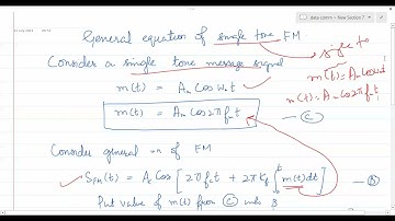 Data communication | General expression of FM | Single tone FM | 31 july 2021