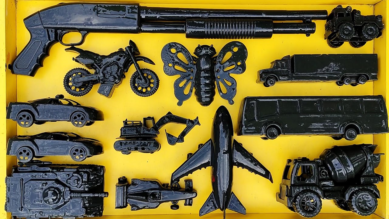 Membersihkan Mainan Mobil Balap, Excavator, Dum Truk,Kereta Api, Truk Monster, Truk Molen, Pesawat