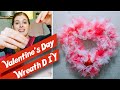 How to make the most sparkly tulle wreath for Valentine's Day | EASY Dollar Tree DIY