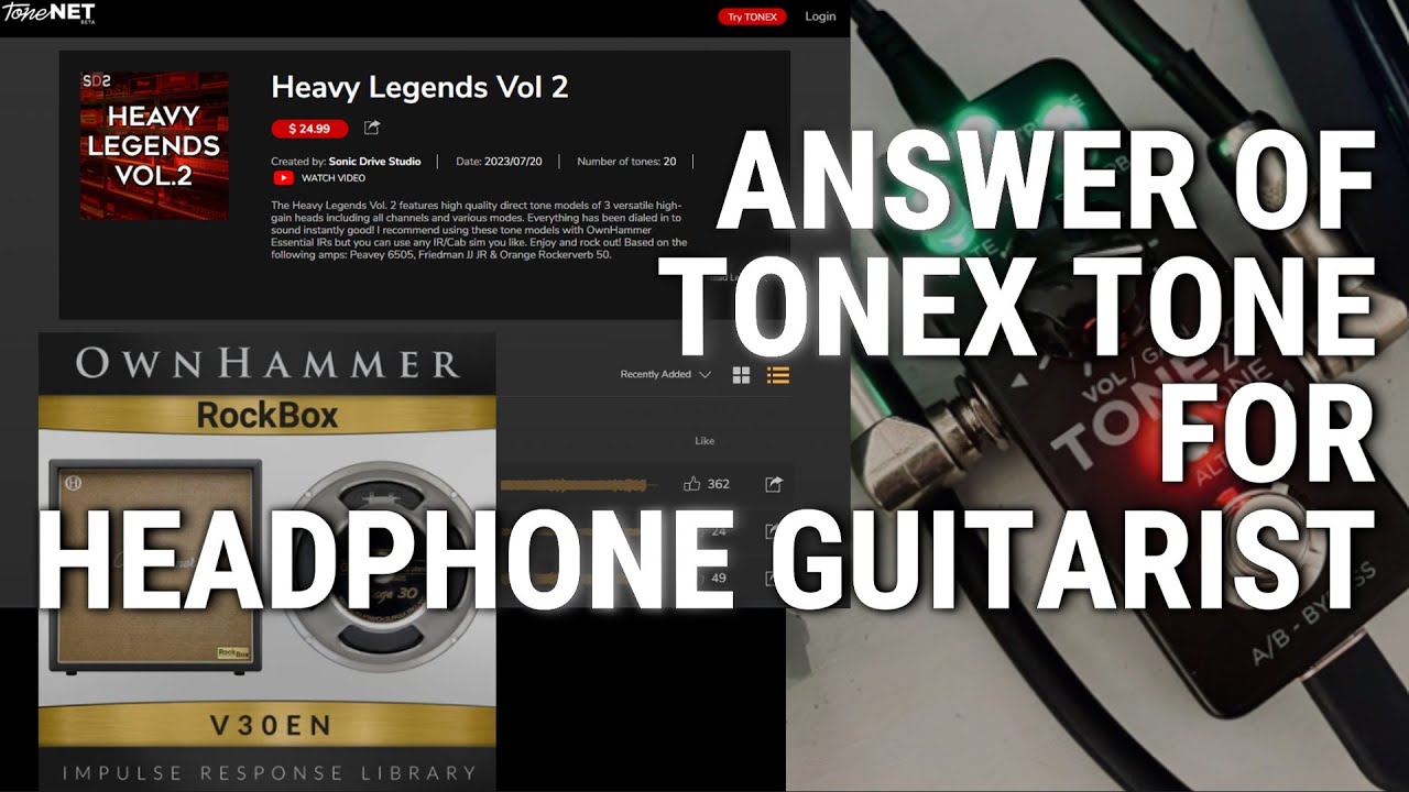 TONEX SDS "HEAVY LEGENDS" & OwnHammer IR demo, Just right tone for headphone guitarist!