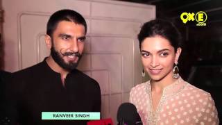 Ranveer singh and deepika padukone at bajirao mastani screening