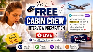 Free Cabin Crew Interview Preparation Live | Aviation Interview Tips | Ground Staff Jobs 🫶✈️👍