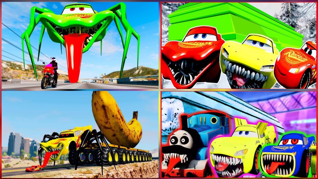 MEGA EVOLUTION FIGHT! 🏎️ Centipede McQueen vs Brain Spider vs Titan Trucks