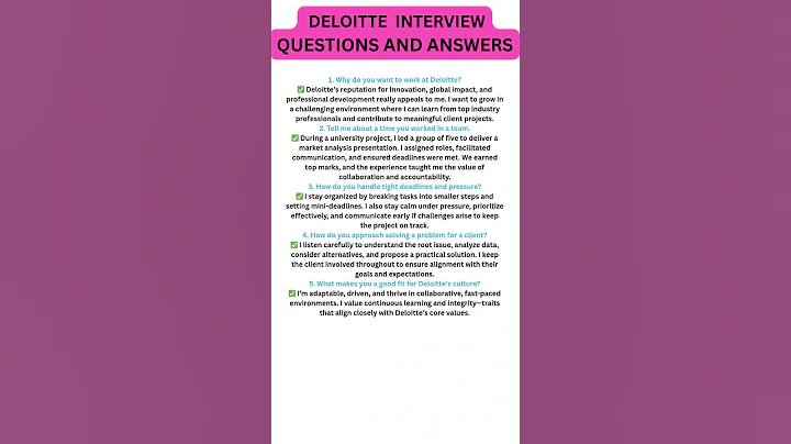 Deloitte Interview Questions and Answers #interview #jobinterview #deloitte #deloittejobs #shorts