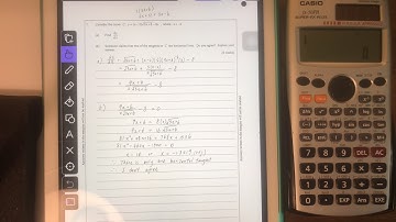 M1 2019 DSE Q7 Tangent and Differentiation 切線及微分 DSE 文憑試 第7題 （6分） MC Lin HK  究竟係有兩條 tangents 定一條呢？