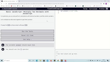 Lesson 15 - Multiply two decimals with javascript - freecodecamp Lessons